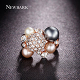 Simulated Pearl Cluster Cocktail Ring