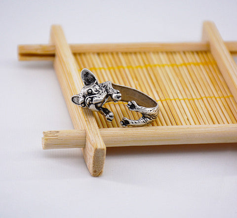 Cute Bulldog Adjustable Ring