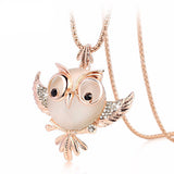 Cute Owl Opal Necklace