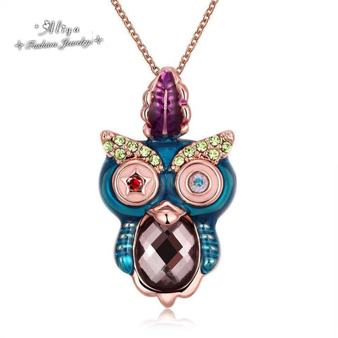 Psychedelic Owl Necklace