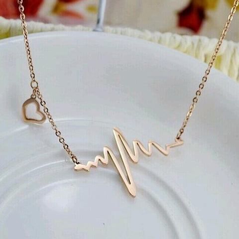 Simple Wave Heart Necklace