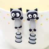 3D Raccoon Earrings