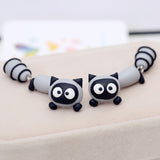 3D Raccoon Earrings