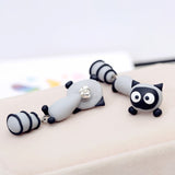 3D Raccoon Earrings