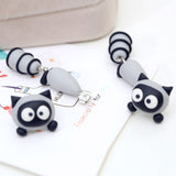 3D Raccoon Earrings