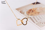 Double Heart Infinity Necklace