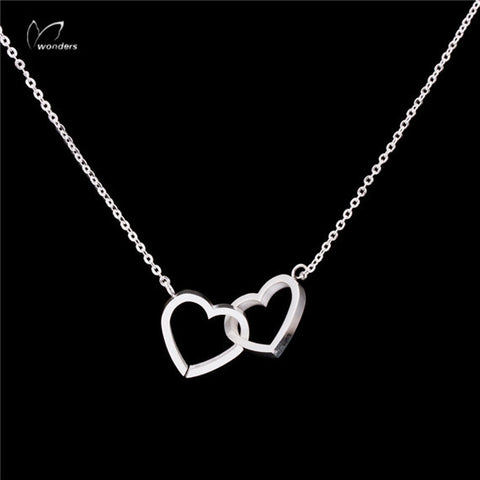 Double Heart Infinity Necklace