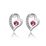 Silver Heart Crystal Earrings