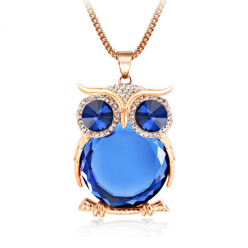 Crystal hot sale owl necklace