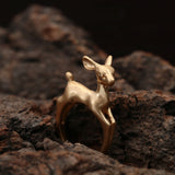 Adjustable Deer Animal Wrap Ring