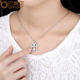 Cubic Zirconia Owl Necklace