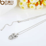 Cubic Zirconia Owl Necklace