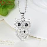 Cubic Zirconia Owl Necklace