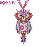 Psychedelic Owl Necklace