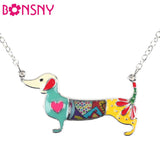 Colorful Dachshund Dog Necklace