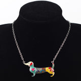 Colorful Dachshund Dog Necklace