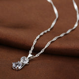 Mini Crystal Cat Pendant Necklace