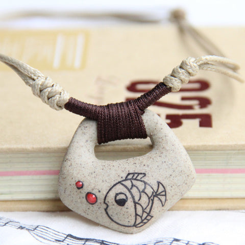 Ceramic Fish Woven Necklace