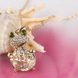 Rhinestone Frog Necklace