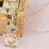 Rhinestone Frog Necklace