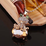 Rhinestone Frog Necklace