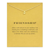 Friendship Anchor Gold Plated Pendant Necklace