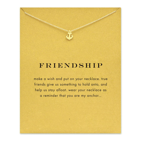 Friendship Anchor Gold Plated Pendant Necklace