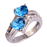 Blue Cut Heart Ring