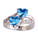 Blue Cut Heart Ring