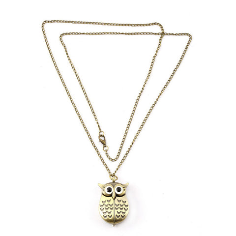 Pocket Watch Owl Necklace