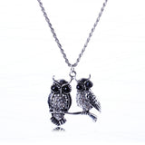 Owls On Branch Necklace