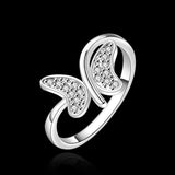 Cubic Diamond Butterfly Ring