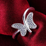 Cubic Diamond Butterfly Ring