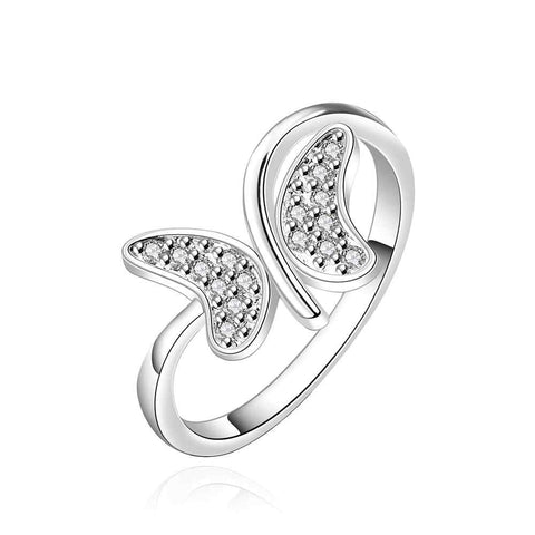 Cubic Diamond Butterfly Ring