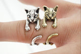 Realistic Cat Wrap Ring