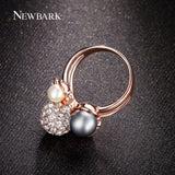 Simulated Pearl Cluster Cocktail Ring