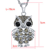 Crystal Owl Pendant Necklace