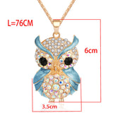 Cubic Zirconia Owl Necklace