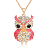 Cubic Zirconia Owl Necklace