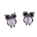 Crystal Gem Owl Earrings