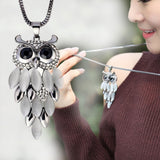 Rhinestone Feather Necklace
