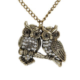 Antique Owls On Branch Necklace
