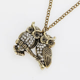 Antique Owls On Branch Necklace
