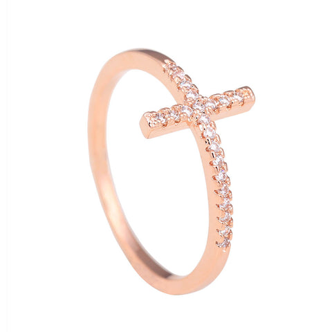 Silver Cross Faith Ring