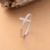 Silver Cross Faith Ring