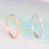 Silver Cross Faith Ring