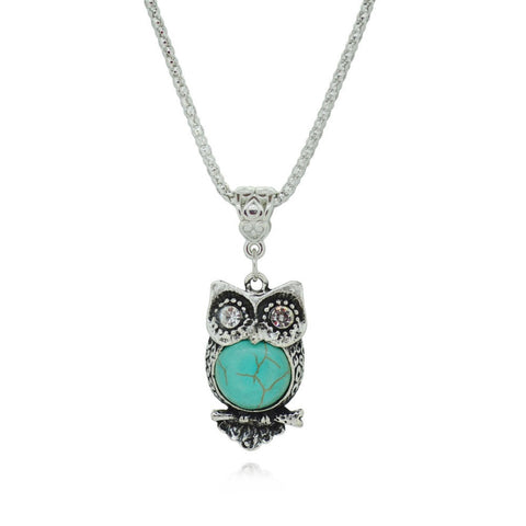 Turquoise Owl Necklace