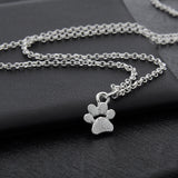 Rhinestone Dog Paw Necklace