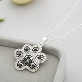 Rhinestone Dog Paw Necklace