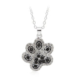 Rhinestone Dog Paw Necklace